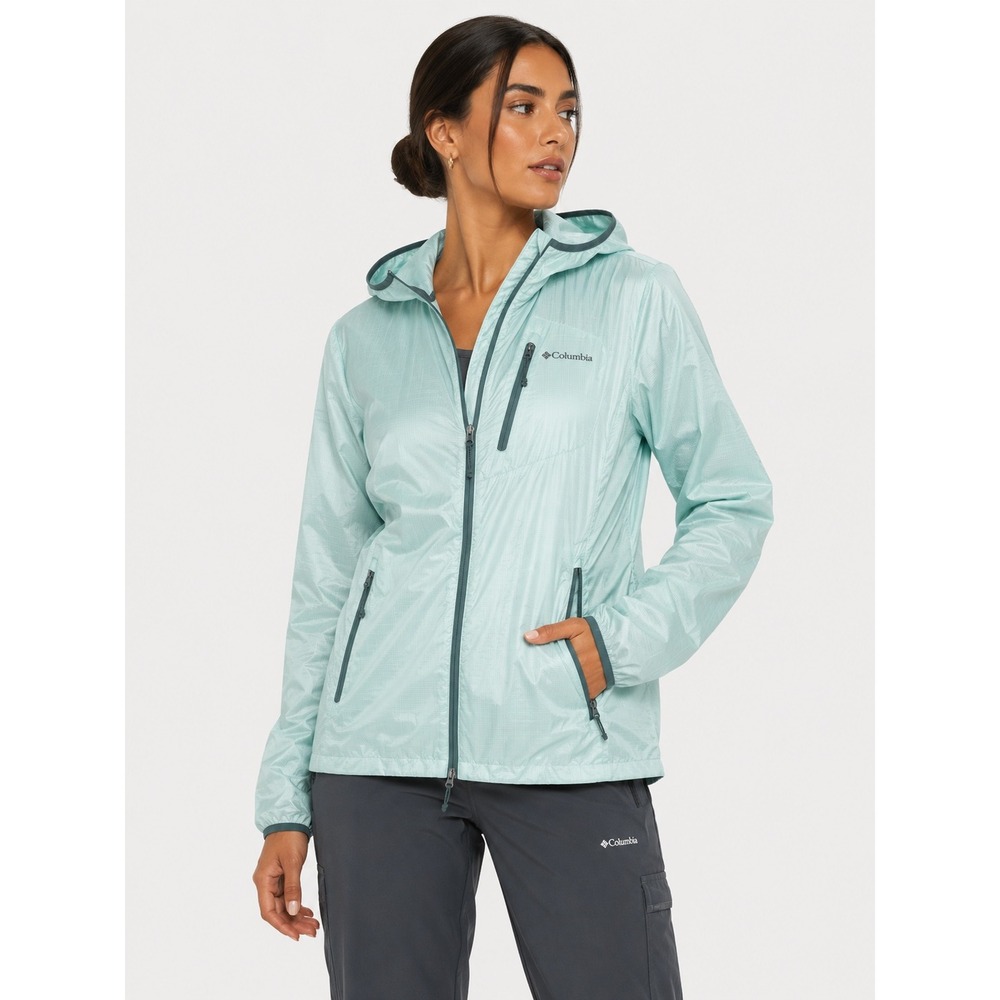 Columbia Omni-Heat Omni-Shield Windbreaker Jacket Mint Green Hooded L